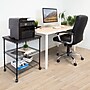 Mount-It! 3-Shelf Steel/Laminate Large Printer Cart with Wheels, Black (MI-7856)~#|#~804F246E-DE57-4963-9D003B8CC5B76E01_sc7