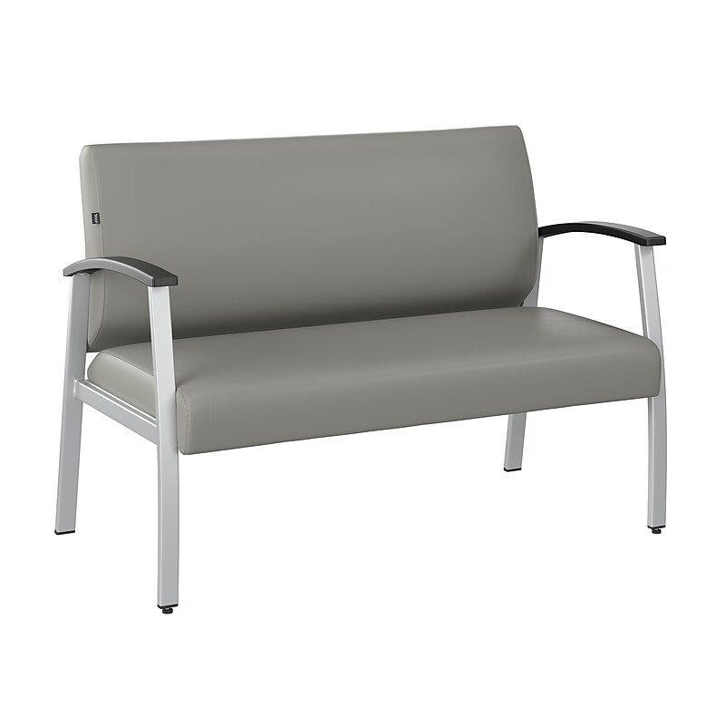 Bush Business Furniture Arrive Vinyl Waiting Room Loveseat, Light Gray (CH3903GVL-03) image 1