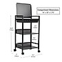 Mind Reader 3-Tier Metal Cart with Covered Compartment, Black (LIDCART3T-BLK)~#|#~8050624F-E6F5-4F4C-B14F0BC914D64B82_sc7