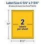 Avery Rectangle Laser/Inkjet Multipurpose Labels, 4.75" x 7.75", Bright Yellow (80/Box)~#|#~8055CE36-EA74-493E-B2D832AFF024A222_sc7