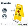 Alpine Industries Wet Floor Sign, 24"H, Yellow, 5/Pack (499-5pk)~#|#~805A8765-03C1-4E61-984D3CFE595CD041_sc7