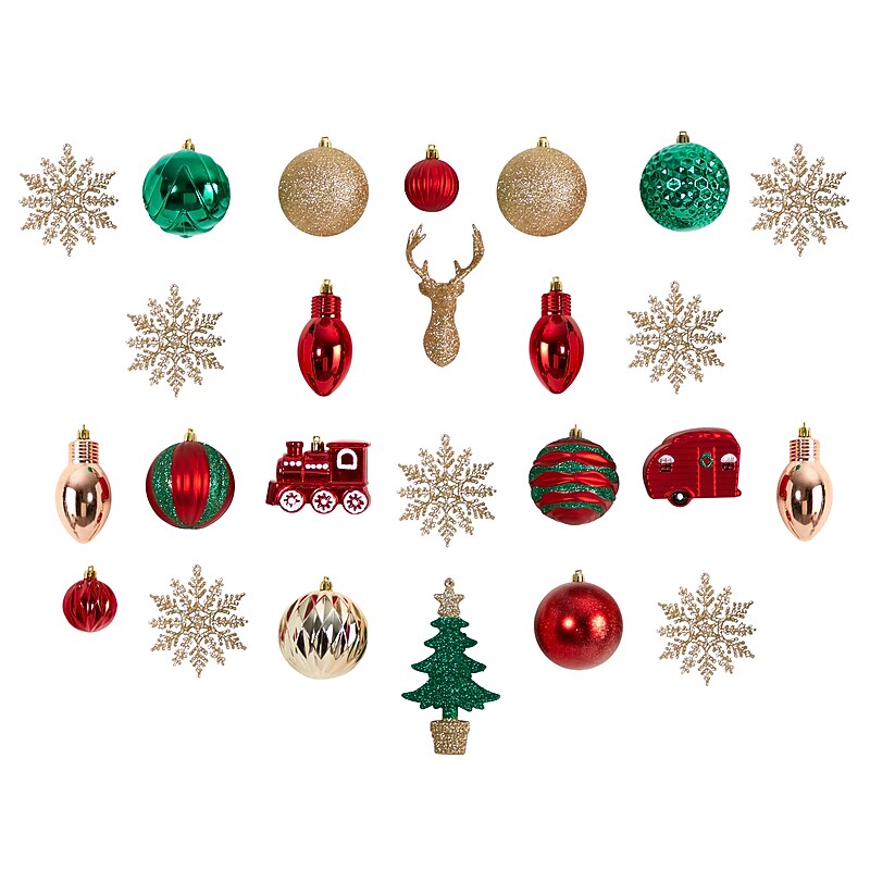 Nearly Natural Holiday Deluxe Shatterproof Christmas Tree Ornament Box Set, 25/Set (D1046) image 1