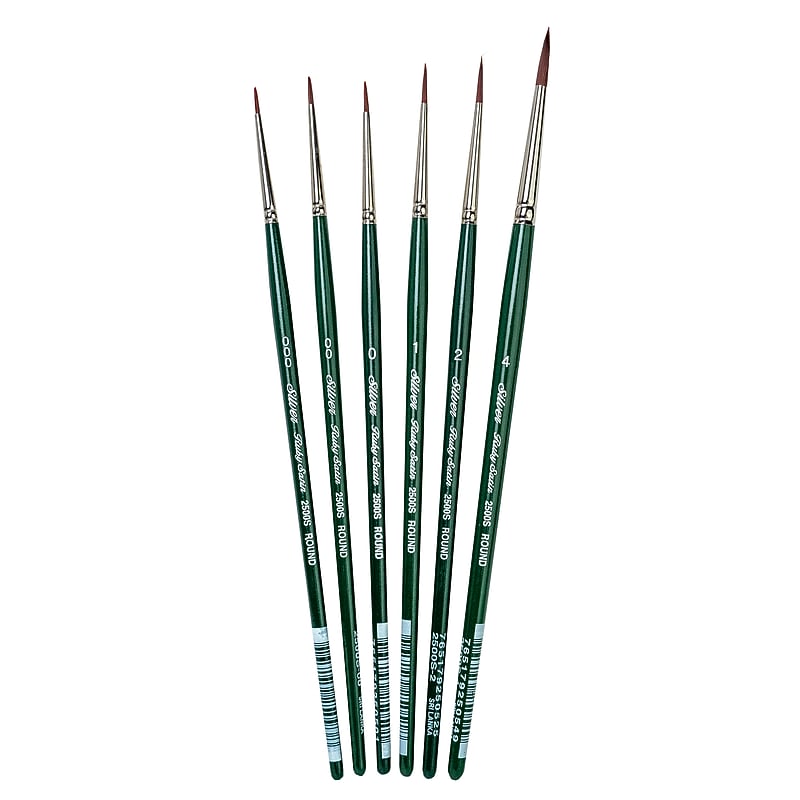 Silver Brush Ruby Satin Small Round Brush, 6/Pack (SLVRS2598) image 1