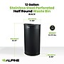 Alpine Industries Stainless Steel Trash Can, 12 Gallon, Black (ALP438-12HR-BLK)~#|#~805E9CD1-FBC7-4977-8E64C9F5CDA8C9D3_sc7