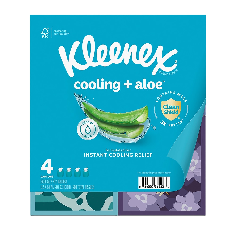 Kleenex® Cooling + Aloe™ tissues, 4/pk