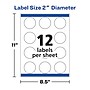 Avery Print-to-the-Edge Laser/Inkjet Round Labels, 2" Dia, Glossy Clear, 120 Labels/Pack (22825)~#|#~805F0DD1-2E7E-4889-A2B21A6657B5C22D_sc7