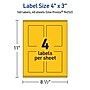 Avery Laser/Inkjet Rectangle Multipurpose Labels, 4" x 3", Bright Yellow, 160/Pack (94252)~#|#~8060F5A2-CB29-4BC4-9D102633FBED2004_sc7
