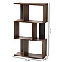 Baxton Studio Legende 40"H 4-Shelf Bookcase, Walnut Brown/Dark Grey (148-8257-HiT)~#|#~80701BCA-9224-4392-8B61299111262996_sc7
