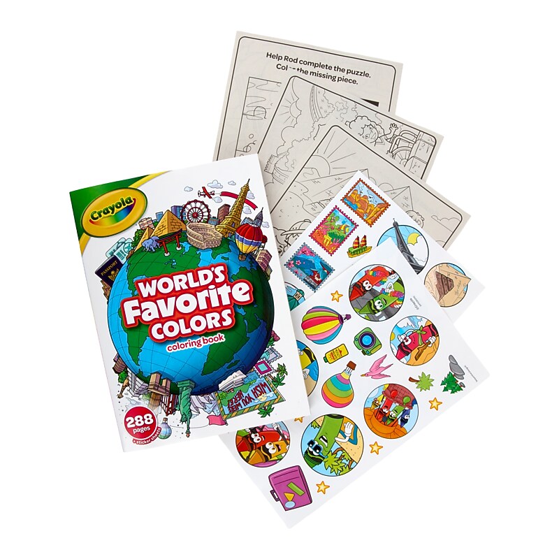Crayola World's Favorite Colors Coloring Book, 288 Pages (04-7035) image 1