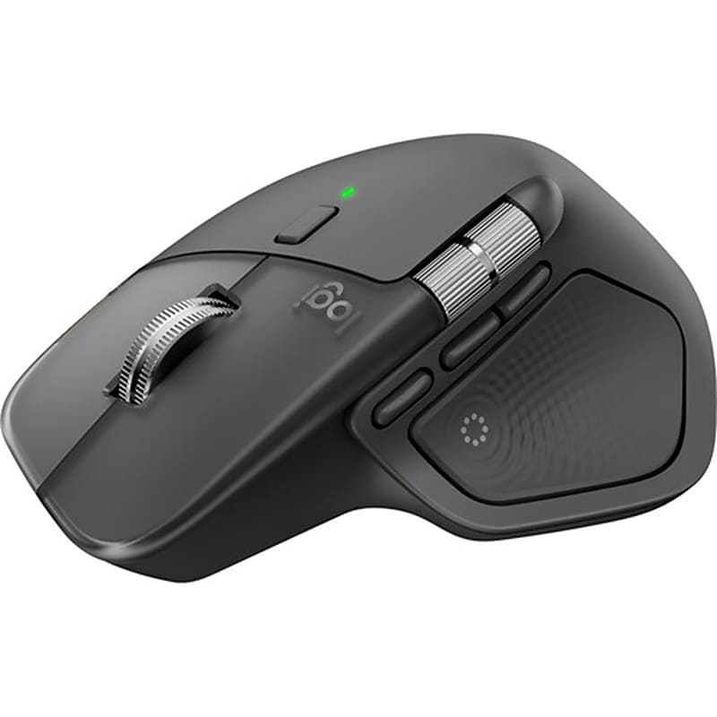 Logitech MX Master 4 Wireless Ergonomic Curved Optical Bluetooth/USB Mouse, Graphite (910-007616) image 1