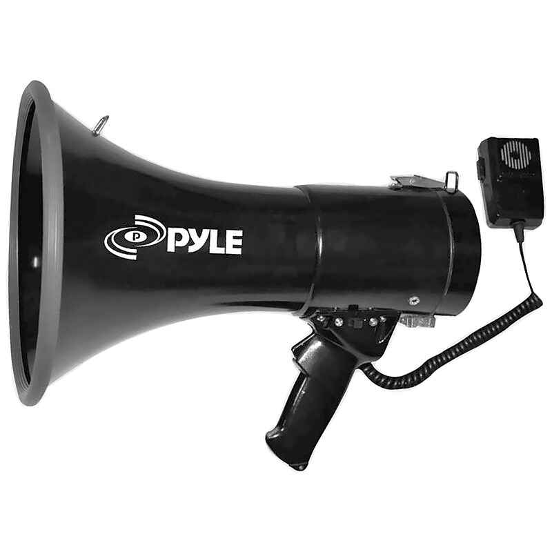 Pyle Pro PYRPMP53IN  Megaphone with Aux, Siren & Talk Modes, 50-Watt, Black image 1