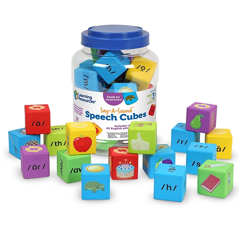 Learning Resources Say-a-Sound Speech Cubes, Multicolor, 16 Pieces (LER5464) image 1