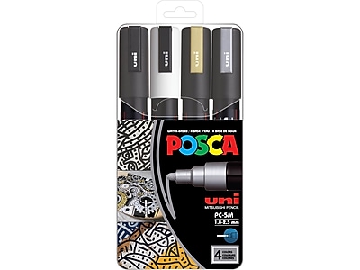 Posca PC-5M Marker – 3 Stück In English Green, 1,8–2,5 Mm Kugelspitze, Wasserbasierte Pigmenttinte