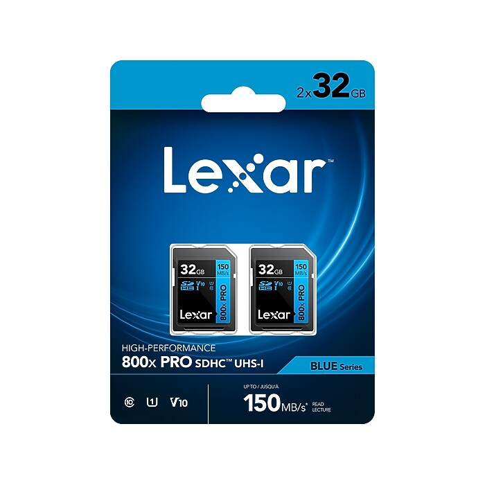 Lexar High-Performance 800x PRO BLUE Series 32GB SDHC Memory Card