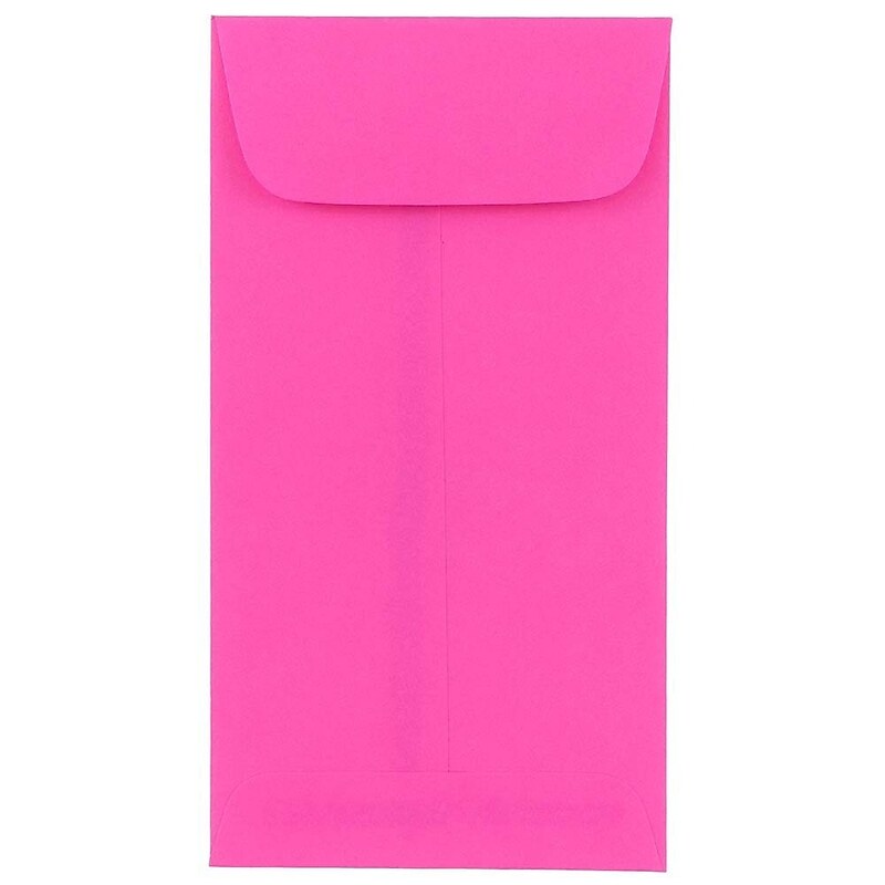 JAM Paper #7 Invitation Envelopes, 3 1/2" x 6 1/2", Ultra Fuchsia Hot Pink, 100/Pack (1526767d) image 1