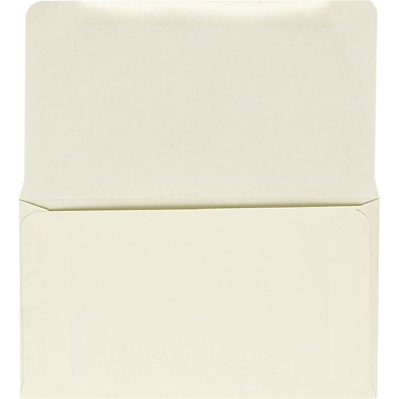 JAM Paper #6 1/4 Booklet Envelope 2 5/16" x 3 5/8", Cream, 50/Pack (R249-50) image 1