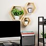 Mind Reader 3-Shelf Bamboo Mouted Honeycomb Hexagon Floating Shelves, 12" x 3.13" x 13.75" (WWALL3PC-BRN)~#|#~8092D566-E4A1-4E33-B4A27F8284CE47EB_sc7