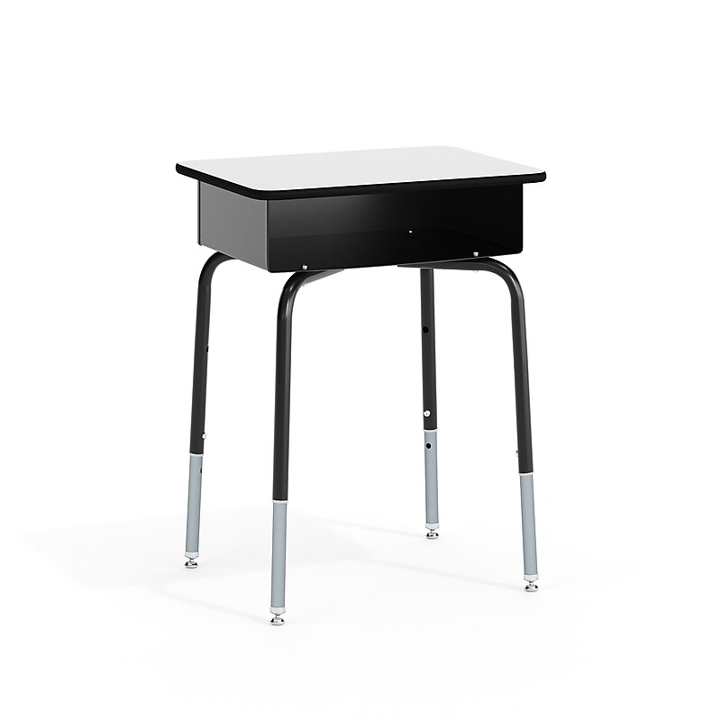 Flash Furniture Billie 24"W Student Desk with Open Front Metal Book Box, Gray (FDDESKGY) image 1