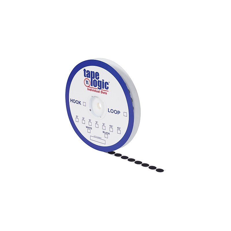 Tape Logic 5/8" Individual Tape Loop Dot,  Black, 1200/Carton image 1