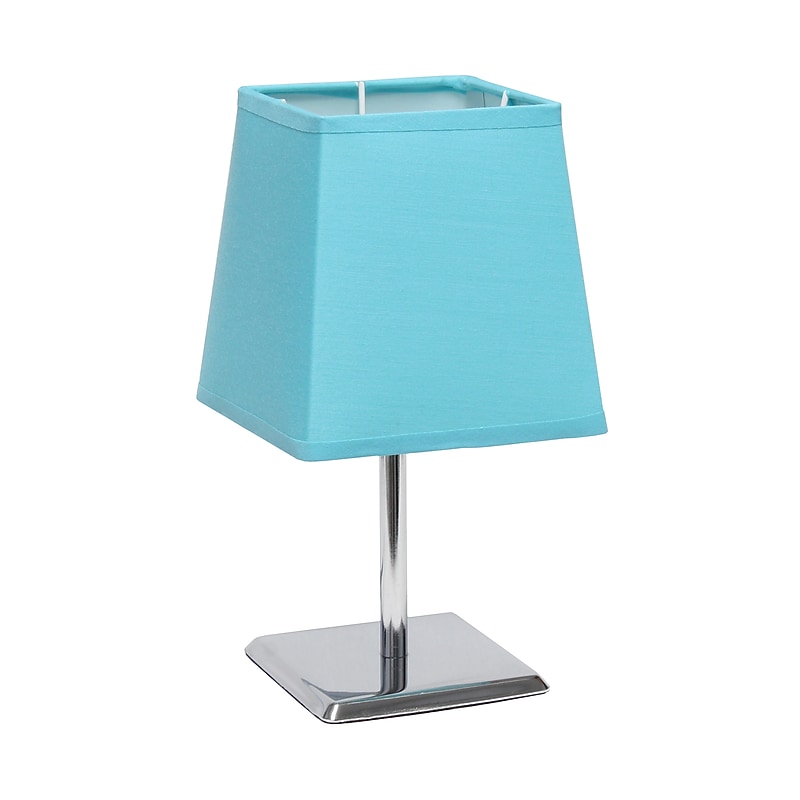 Creekwood Home Square Chrome 9.65" LED Table Lamp, Blue (CWT-1013-BL) image 1