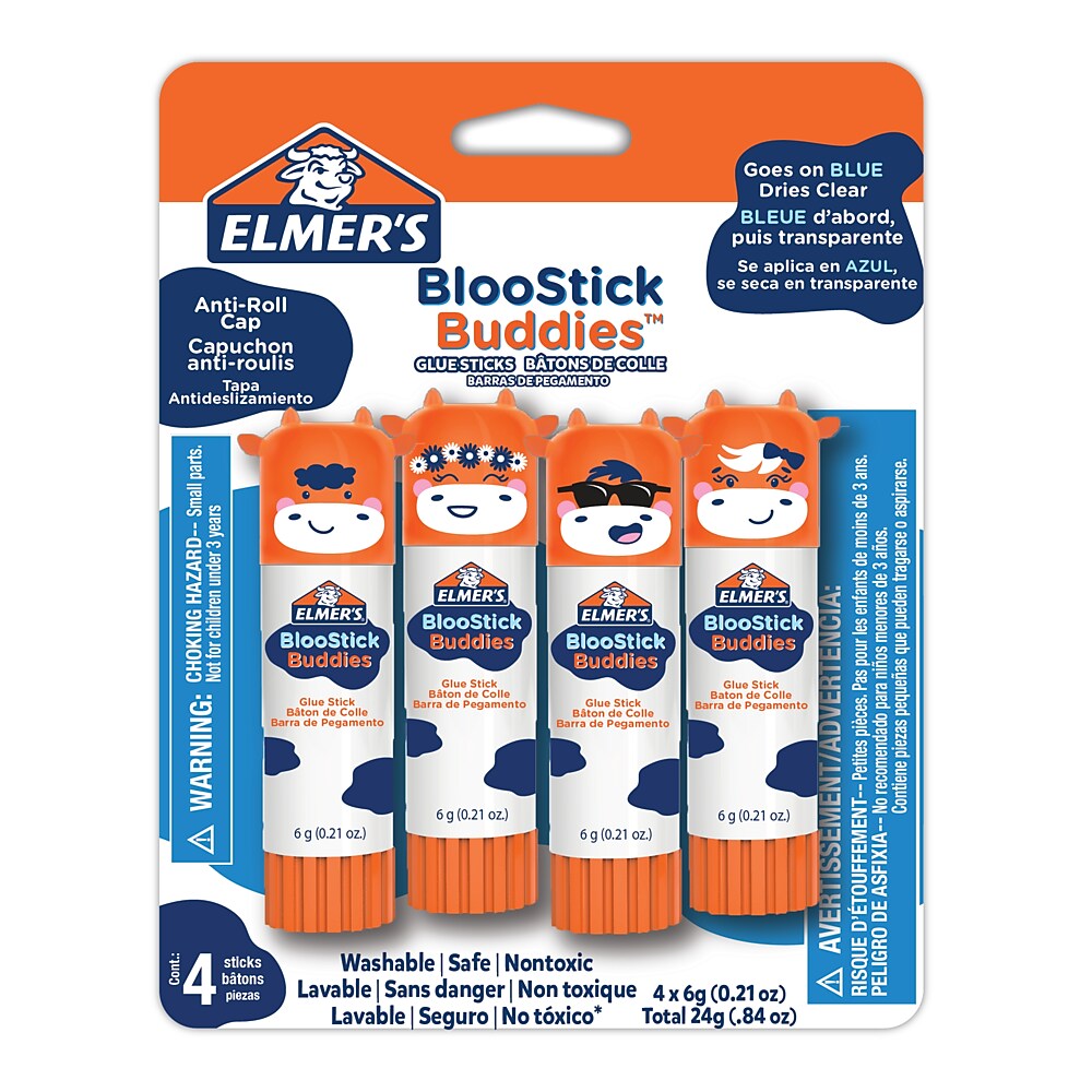 Elmer's® BlooStick Buddies™ glue sticks, 4/pk