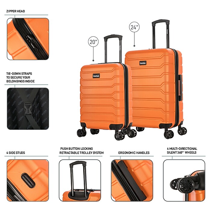 InUSA Trend 2-Piece Hardside Spinner Luggage Set, TSA Checkpoint