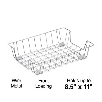 Staples Front Loading Letter Tray, Chrome Steel (10849CC)