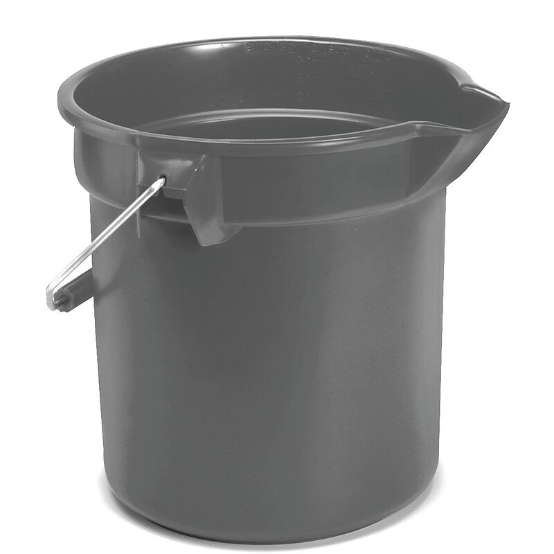 Rubbermaid Brute Plastic Bucket, 10 Quart, Gray (FG296300GRAY) image 1