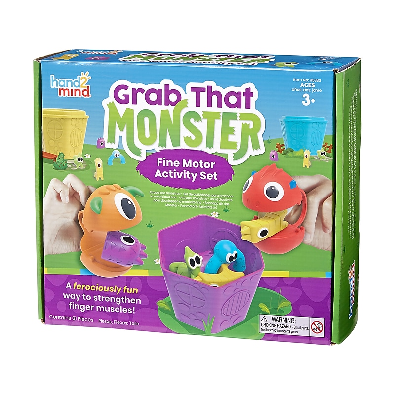 hand2mind Grab That Monster Fine Motor Activity Set, Assorted Colors (95383) image 1