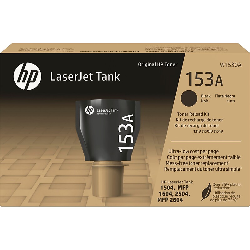 HP 153A Black Standard Yield Toner Refill Kit, Prints Up to 2,500 pages (W1530A) image 1