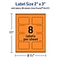 Avery Laser/Inkjet Multipurpose Rectangle Labels, 2" x 3", Bright Orange, 640/Box (94237)~#|#~80B3F32A-DCCF-4858-987696EC53F864B1_sc7