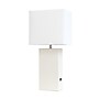 Lalia Home Lexington Leather Base 21" LED Table Lamp with USB Charging Port, White Faux Leather (LHT-3012-WH)~#|#~80BB74E4-3726-45C3-A56A92781FB1D6C6_sc7
