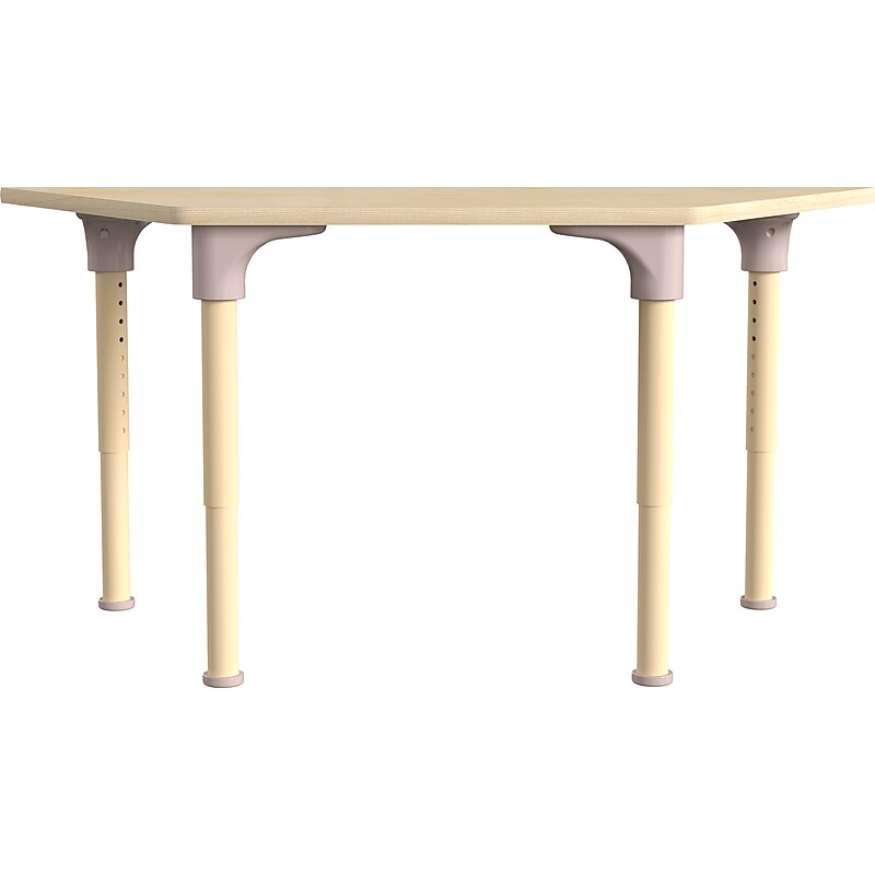 Flash Furniture Bright Beginnings Hercules Trapezoid Table, 47" x 20.75", Height Adjustable, Beech (MK-ME088027-GG) image 1
