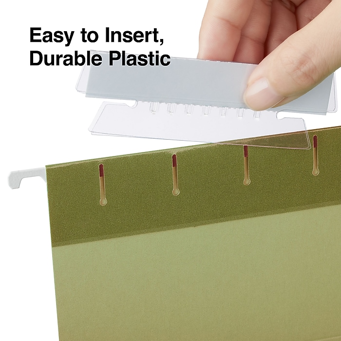 Staples® Hanging File Folder Tabs, Clear, 50/Pack (ST10986-CC