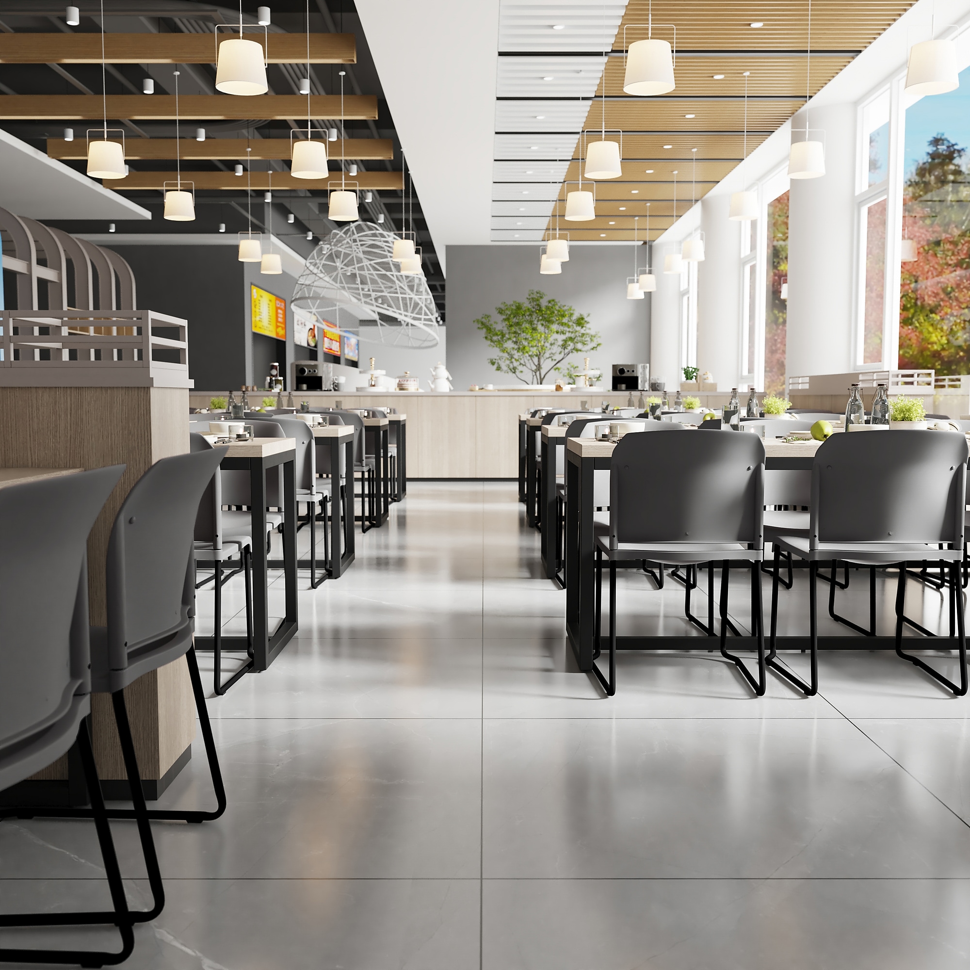 Flash Furniture HERCULES Series Plastic Contoured Stacking Chair, Gray/Black (RUT238AGY) Sansujyuku sansujyuku.com