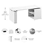 Bush Business Furniture Stratus 72"W Electric Adjustable Standing Desk with Bookcase, White (SUT006WH)~#|#~80C9077E-33F3-4926-AB3EE3DE10B4CDDC_sc7