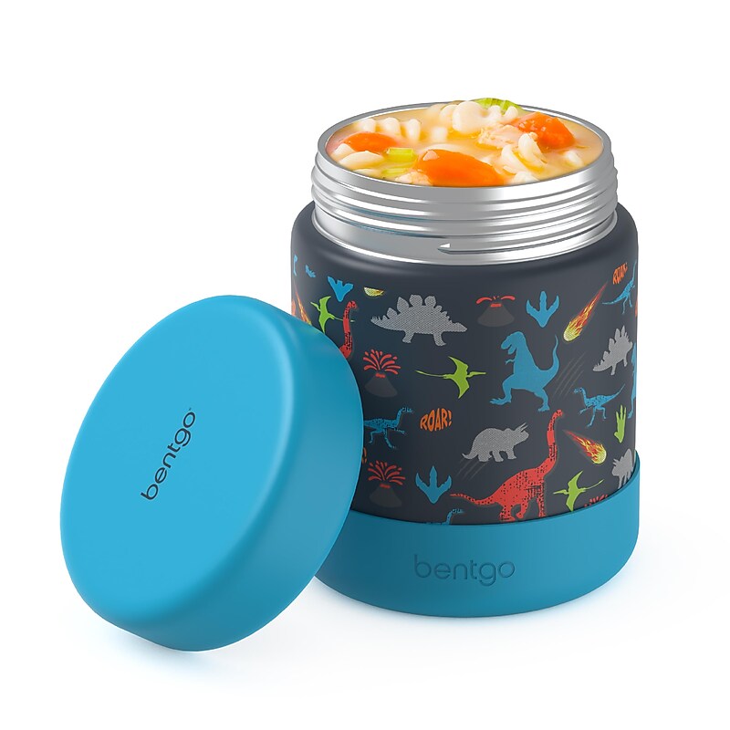 bentgo Kids Stainless Steel Insulated Food Jar, Dinosaur, 11 oz. (BGKDJAR-DNO) image 1