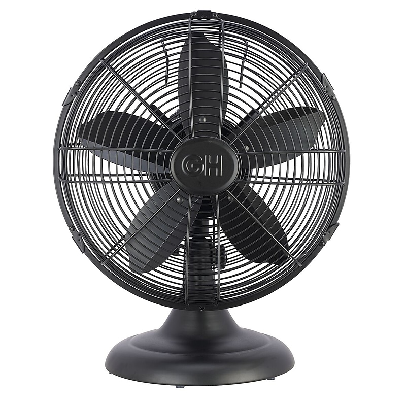 Good Housekeeping Oscillating Desk Fan, 3-Speed, Matte Black (92603) image 1