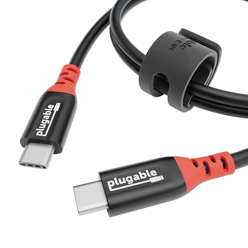 Plugable 3.3 ft. USB-C to USB-C Charging Cable, Male to Male, Black (USBC-CC1M) image 1