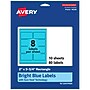Avery Printable Rectangle Multipurpose Labels, 2" x 3.75", Bright Blue, 80/Pack (94240)~#|#~80E0A1D0-914B-44A3-A6717E2847E9A7A7_sc7