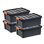 Iris 47 Quart Heavy Duty Store-It-All Plastic Latching Storage Tote, Black, 4/pack (500153)~#|#~80E0A85F-F3B0-4614-B918177E599129F0_sc7
