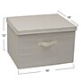 Household Essentials Large Stackable Folding Fabric Wide KD Storage Box With Lid, 12" x 18.5"x 15", 57.7 Qt., Cream (121-1)~#|#~80E59097-9D80-482A-873B06E4CA86F196_sc7