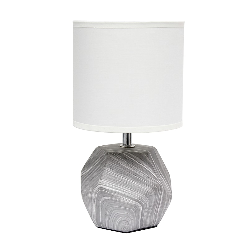 Creekwood Home Geometric 10.24" LED Table Lamp, Marbled (CWT-1016-MB) image 1