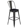 Flash Furniture Kai Indoor-Outdoor Bar Height Stool with Removable Back, Black with Black Seat (CH3132030GBKP2B)~#|#~80F170C2-1035-4F3A-A228DA7EB4AA478B_sc7