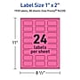 Avery Laser/Inkjet Rectangle Multipurpose Labels, 1" x 2", Bright Pink, 1920/Box (94220)~#|#~80F499D7-492D-42F6-850057FF244392D4_sc7