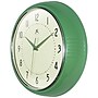 Infinity Instruments Round Retro Green Wall Clock, Aluminum, 12" (10940GR-12)~#|#~80F51E45-3481-4D62-A0E5DFEB5C020025_sc7