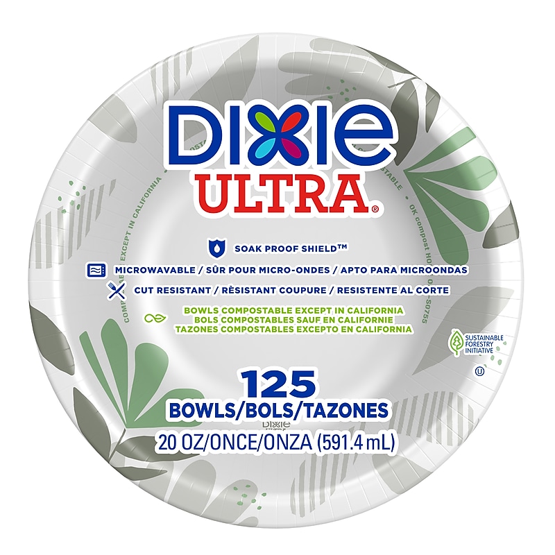Dixie Ultra Pathways Heavy-Weight Paper Bowls, 20 oz., 125/Pack (SX20PATH) image 1