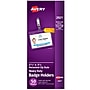 Avery Secure Top Heavy Duty Clip Style Name Badge Holders, 2 1/4" x 3 1/2", Clear Landscape Holders, 50/Box (2921)~#|#~80F9FCE2-1D58-49B7-80177789F521E494_sc7