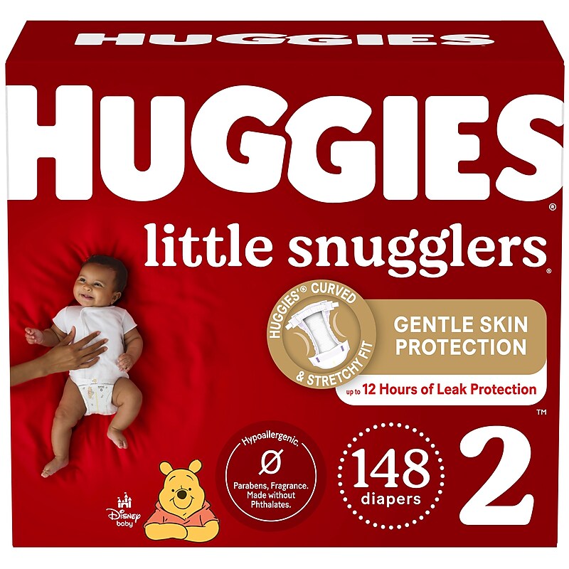 Huggies Little Snugglers Baby Diapers, Size 2, 148/Carton (49755) image 1