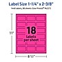 Avery Laser/Inkjet Rectangle Multipurpose Labels, 1-1/4" x 2-3/8", Neon Magenta, 1440/Box (94227)~#|#~8101FBBF-A674-40F8-80811ED771E14514_sc7